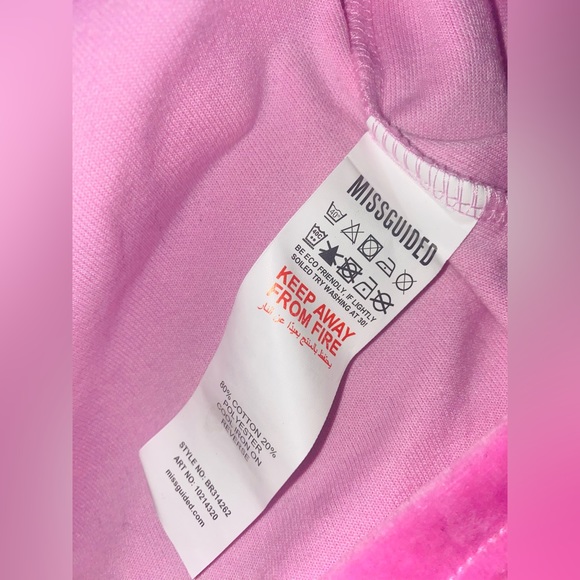 Missguided x Sean John Pink Velour Suede Oversized tee t-shirt - Picture 7 of 8